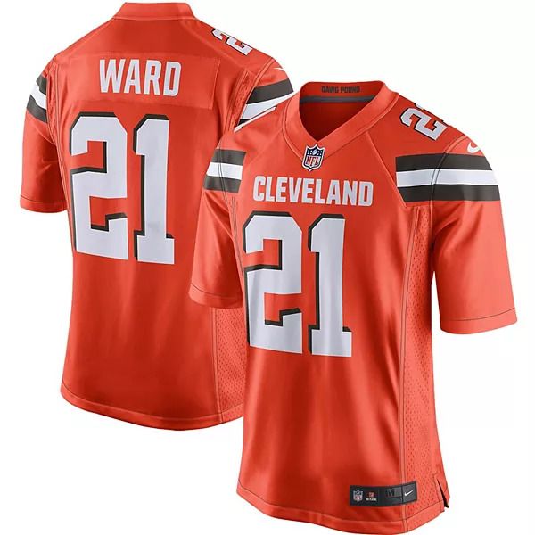 Men Cleveland Browns #21 Denzel Ward Nike Orange Player Game NFL Jersey->customized nfl jersey->Custom Jersey